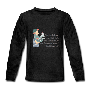 Fishers of Men - Kids' Premium Long Sleeve T-Shirt - charcoal gray