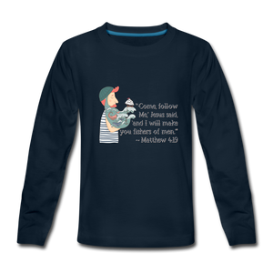 Fishers of Men - Kids' Premium Long Sleeve T-Shirt - deep navy