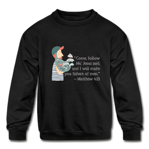 Fishers of Men - Kids' Crewneck Sweatshirt - black