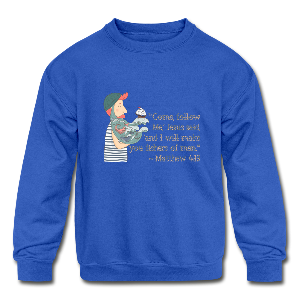 Fishers of Men - Kids' Crewneck Sweatshirt - royal blue