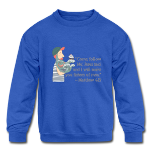 Fishers of Men - Kids' Crewneck Sweatshirt - royal blue