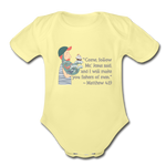 Fishers of Men - Organic Short Sleeve Baby Bodysuit - washed yellow