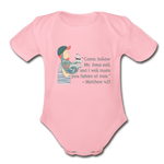 Fishers of Men - Organic Short Sleeve Baby Bodysuit - light pink