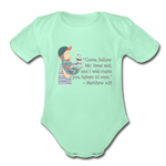 Fishers of Men - Organic Short Sleeve Baby Bodysuit - light mint