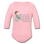 Fishers of Men - Organic Long Sleeve Baby Bodysuit - light pink