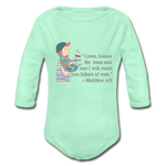 Fishers of Men - Organic Long Sleeve Baby Bodysuit - light mint