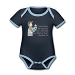 Fishers of Men - Organic Contrast Short Sleeve Baby Bodysuit - navy/sky