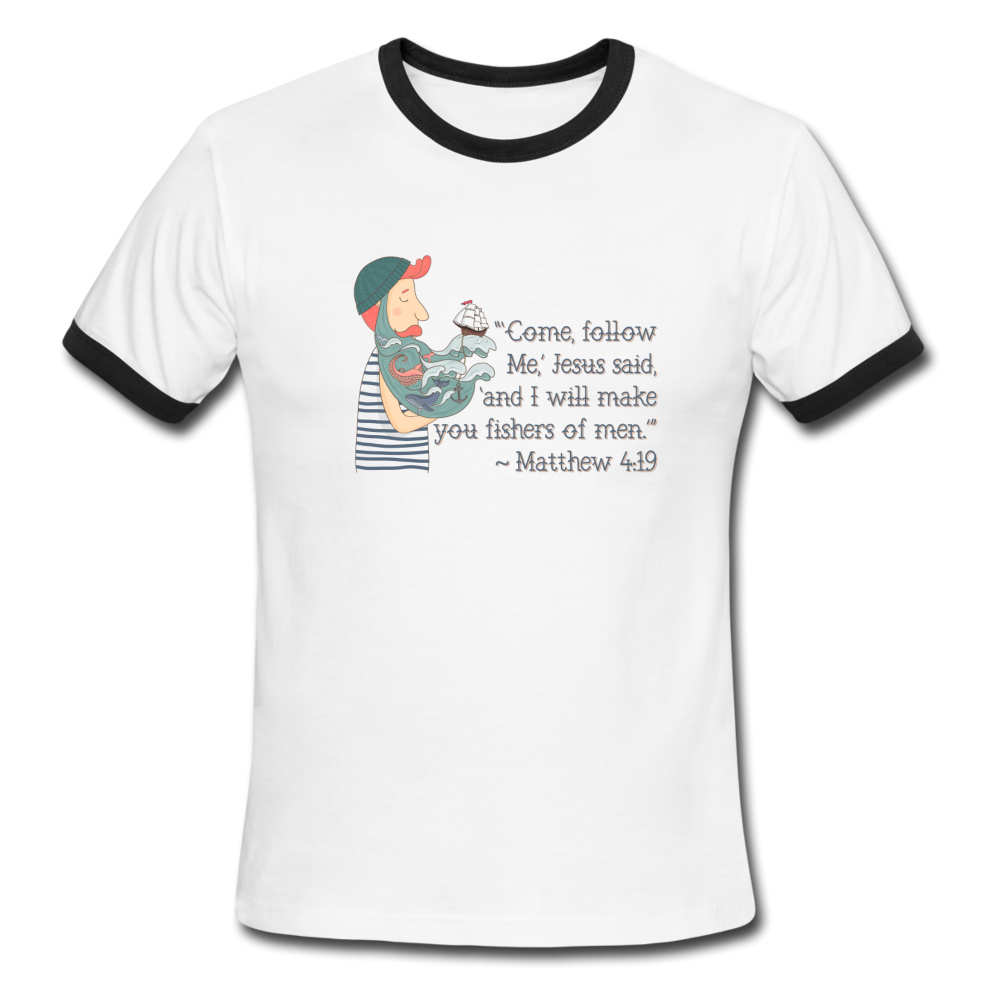 Fishers of Men - Men's Ringer T-Shirt - white/black