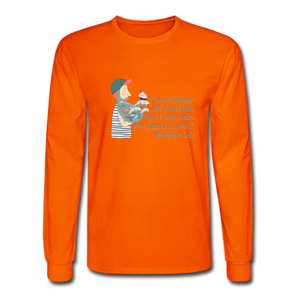 Fishers of Men - Men's Long Sleeve T-Shirt - orange