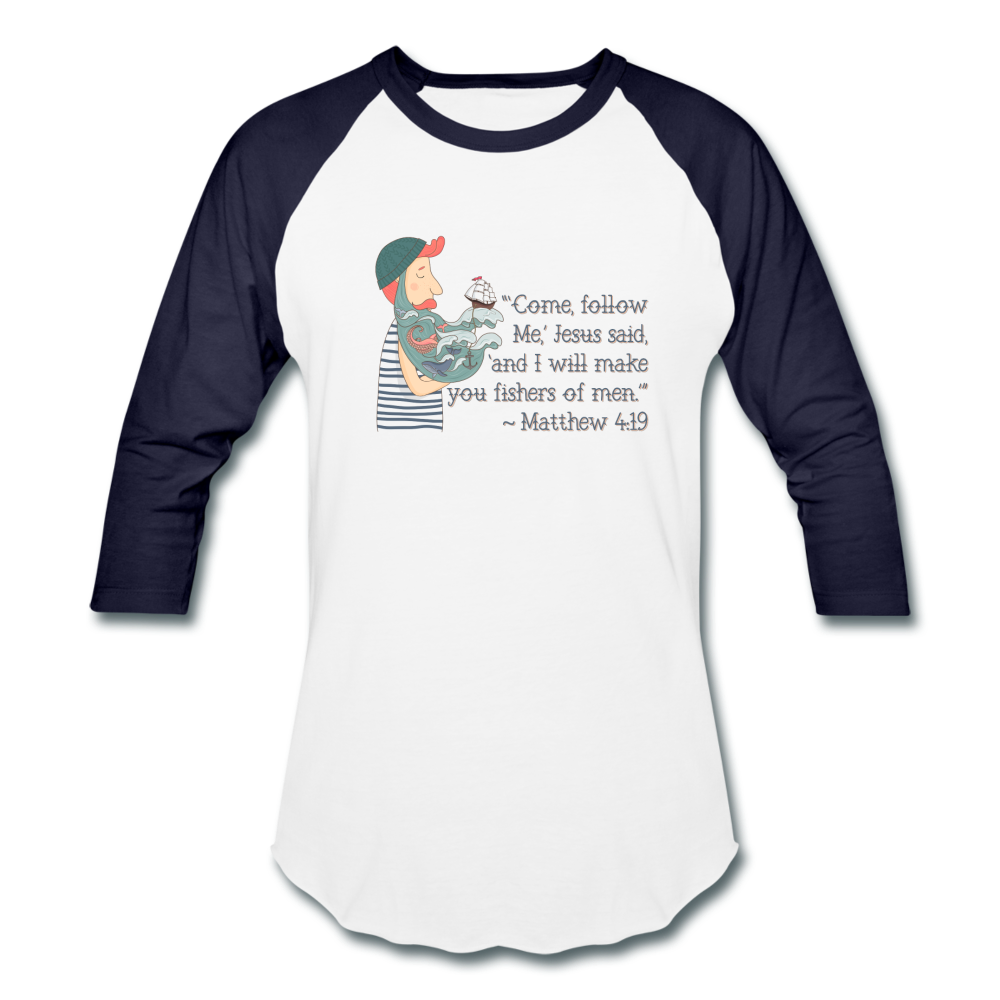 Fishers of Men - Baseball T-Shirt - white/navy