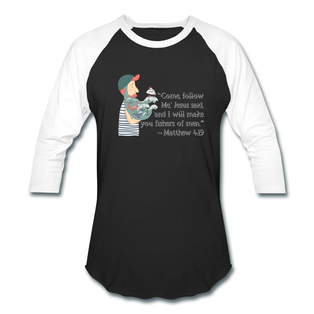 Fishers of Men - Baseball T-Shirt - black/white