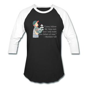 Fishers of Men - Baseball T-Shirt - black/white