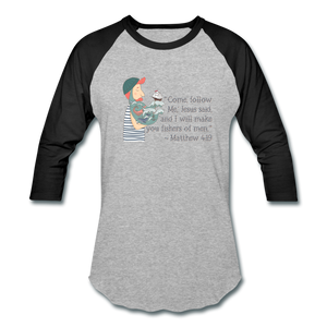 Fishers of Men - Baseball T-Shirt - heather gray/black