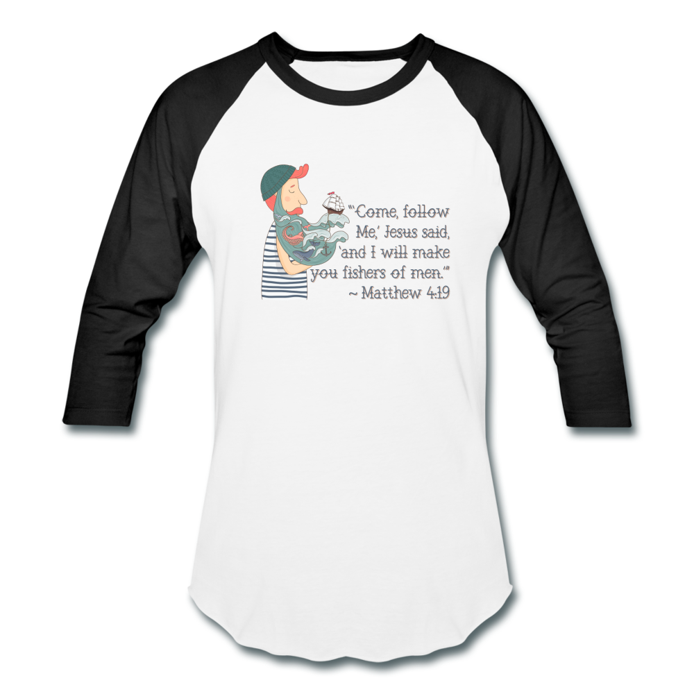 Fishers of Men - Baseball T-Shirt - white/black
