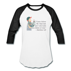 Fishers of Men - Baseball T-Shirt - white/black