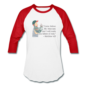 Fishers of Men - Baseball T-Shirt - white/red