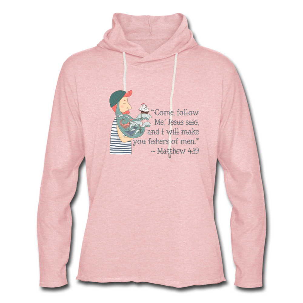 Fishers of Men - Unisex Lightweight Terry Hoodie - cream heather pink