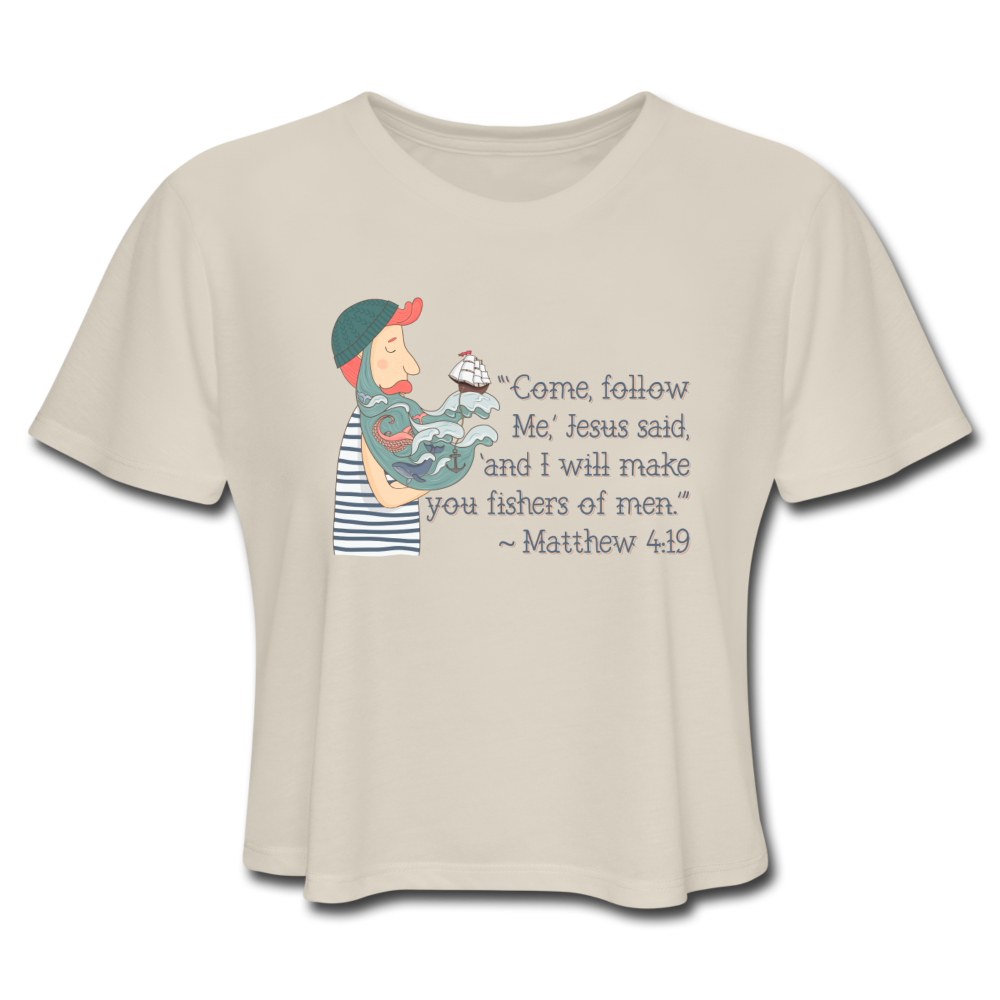 Fishers of Men - Women's Cropped T-Shirt - dust