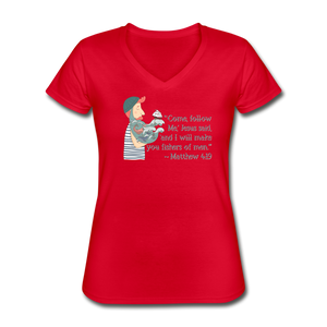 Fishers of Men - Women's V-Neck T-Shirt - red