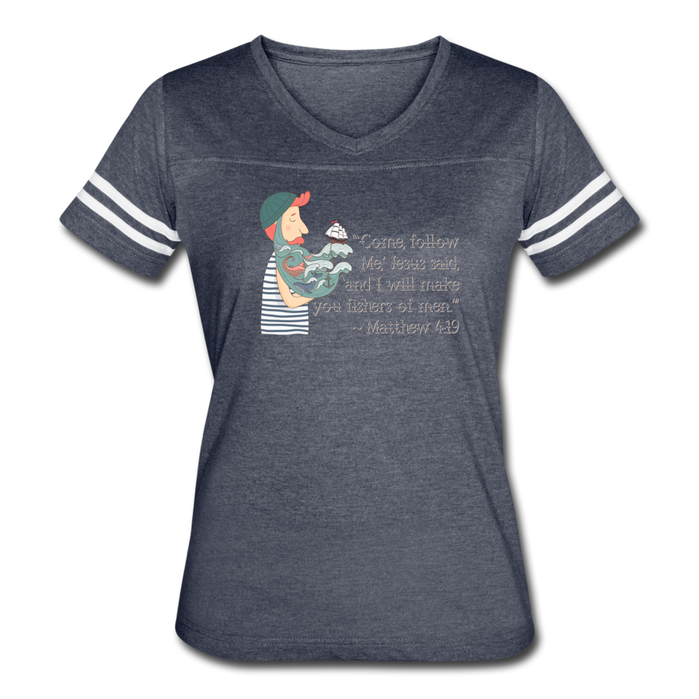 Fishers of Men - Women’s Vintage Sport T-Shirt - vintage navy/white