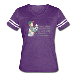 Fishers of Men - Women’s Vintage Sport T-Shirt - vintage purple/white