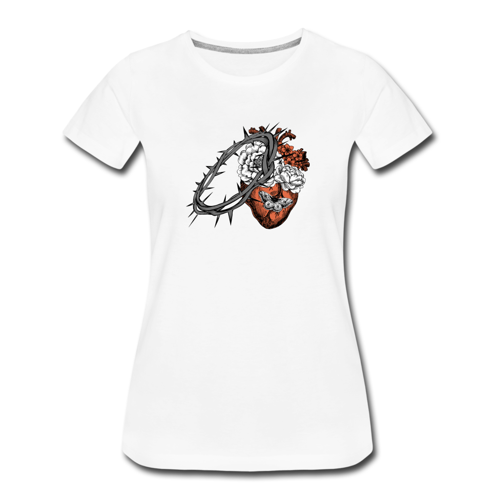 Heart for the Savior - Women’s Premium T-Shirt - white