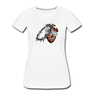 Heart for the Savior - Women’s Premium T-Shirt - white