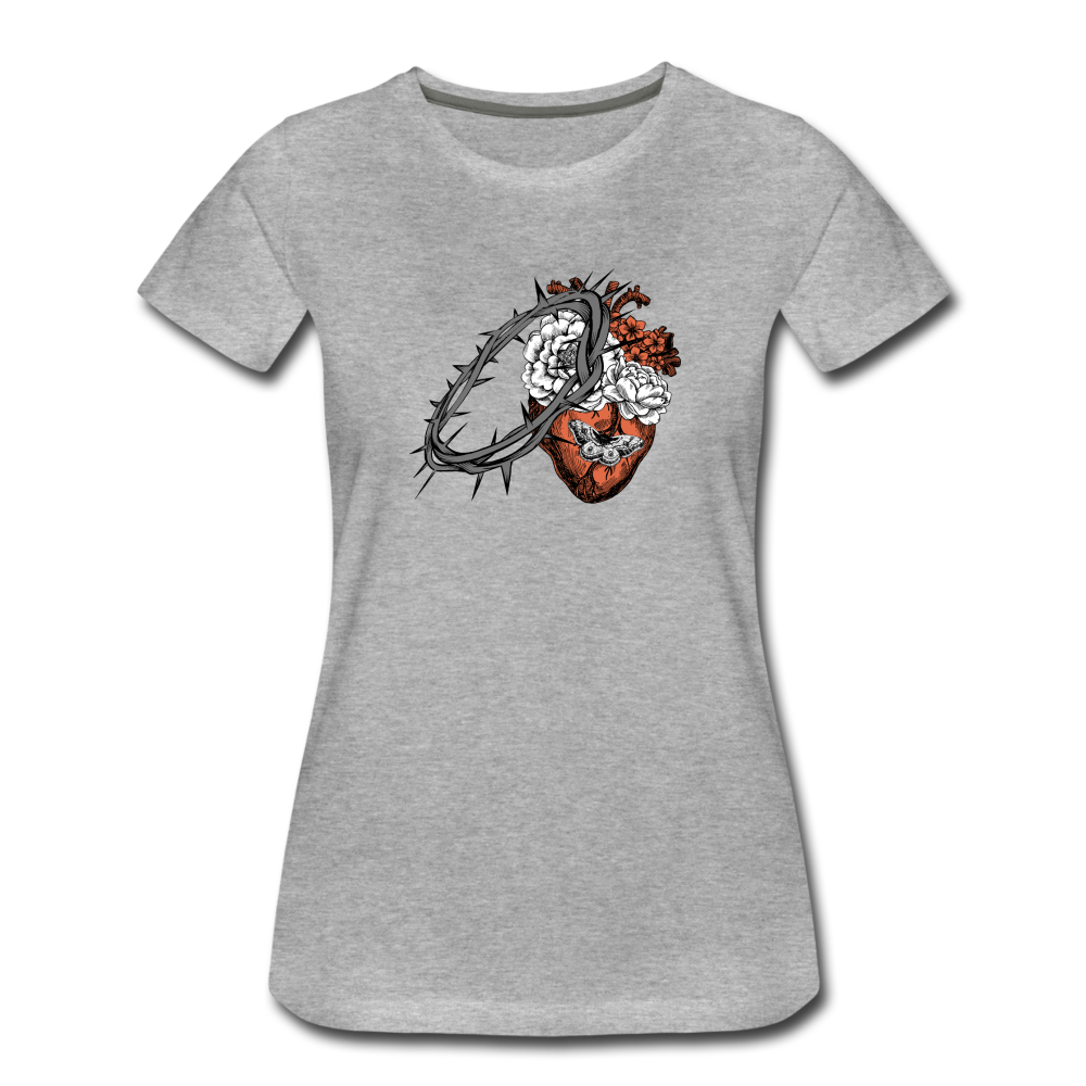 Heart for the Savior - Women’s Premium T-Shirt - heather gray
