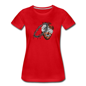 Heart for the Savior - Women’s Premium T-Shirt - red