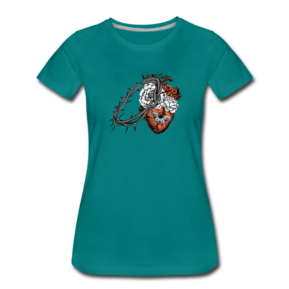 Heart for the Savior - Women’s Premium T-Shirt - teal