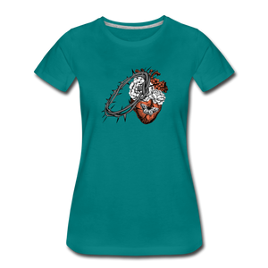 Heart for the Savior - Women’s Premium T-Shirt - teal