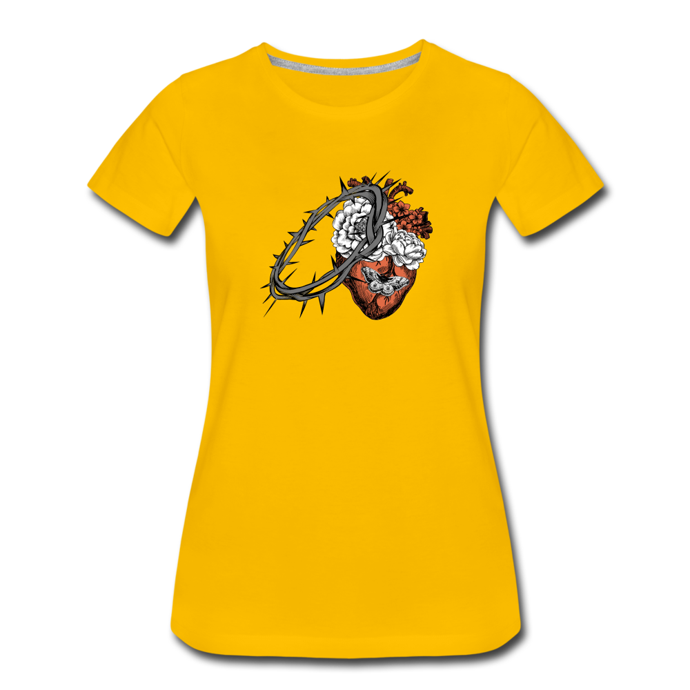 Heart for the Savior - Women’s Premium T-Shirt - sun yellow
