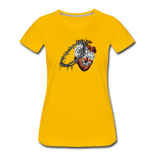 Heart for the Savior - Women’s Premium T-Shirt - sun yellow
