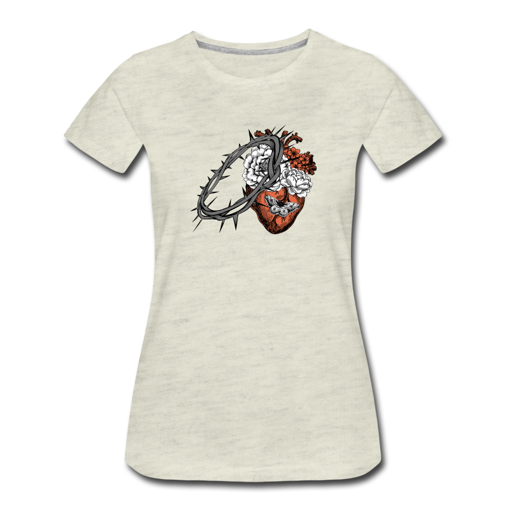 Heart for the Savior - Women’s Premium T-Shirt - heather oatmeal