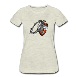 Heart for the Savior - Women’s Premium T-Shirt - heather oatmeal