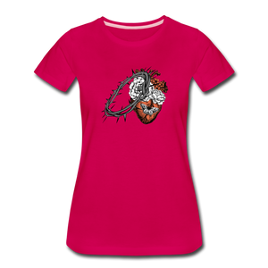 Heart for the Savior - Women’s Premium T-Shirt - dark pink