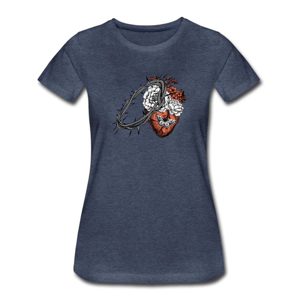 Heart for the Savior - Women’s Premium T-Shirt - heather blue