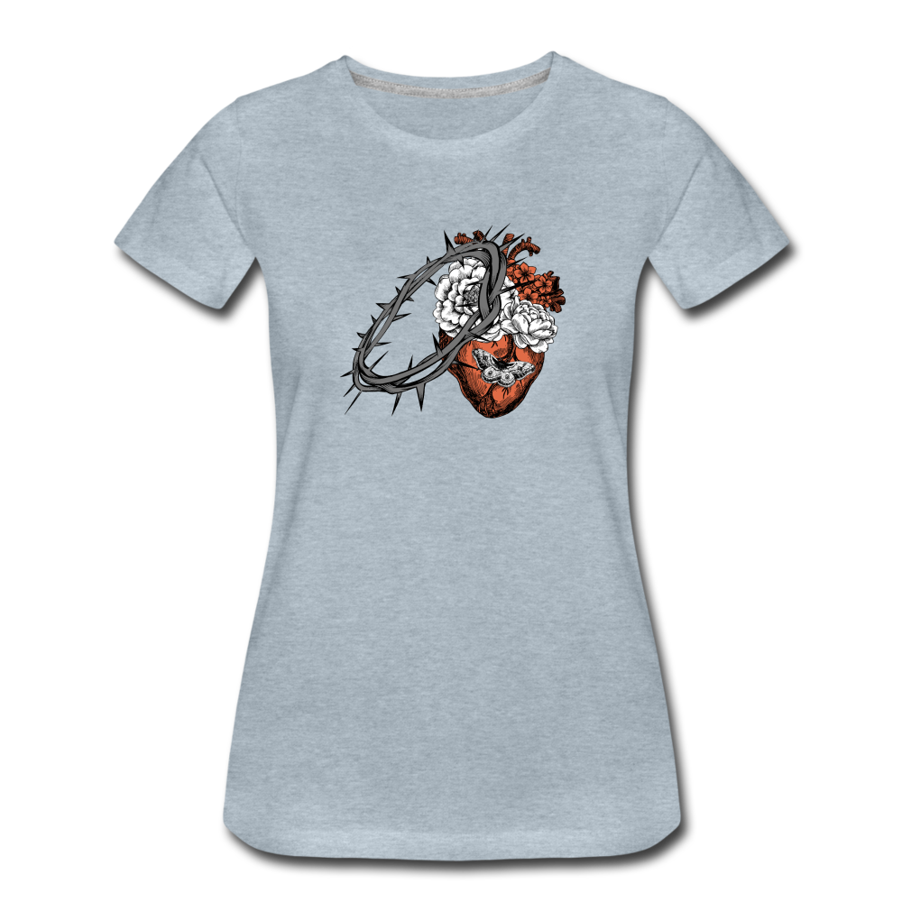 Heart for the Savior - Women’s Premium T-Shirt - heather ice blue