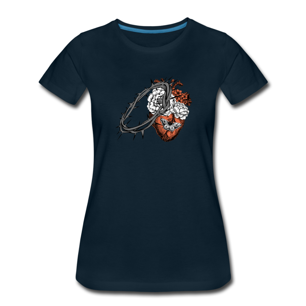 Heart for the Savior - Women’s Premium T-Shirt - deep navy