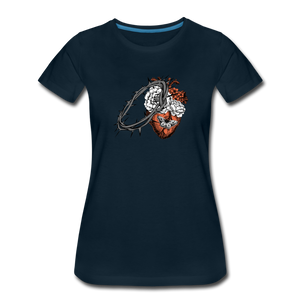 Heart for the Savior - Women’s Premium T-Shirt - deep navy