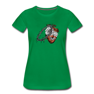 Heart for the Savior - Women’s Premium T-Shirt - kelly green