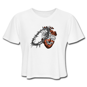 Heart for the Savior - Women's Cropped T-Shirt - white