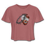 Heart for the Savior - Women's Cropped T-Shirt - mauve