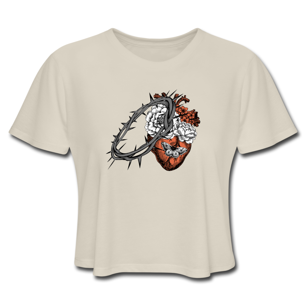 Heart for the Savior - Women's Cropped T-Shirt - dust