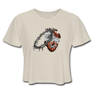 Heart for the Savior - Women's Cropped T-Shirt - dust