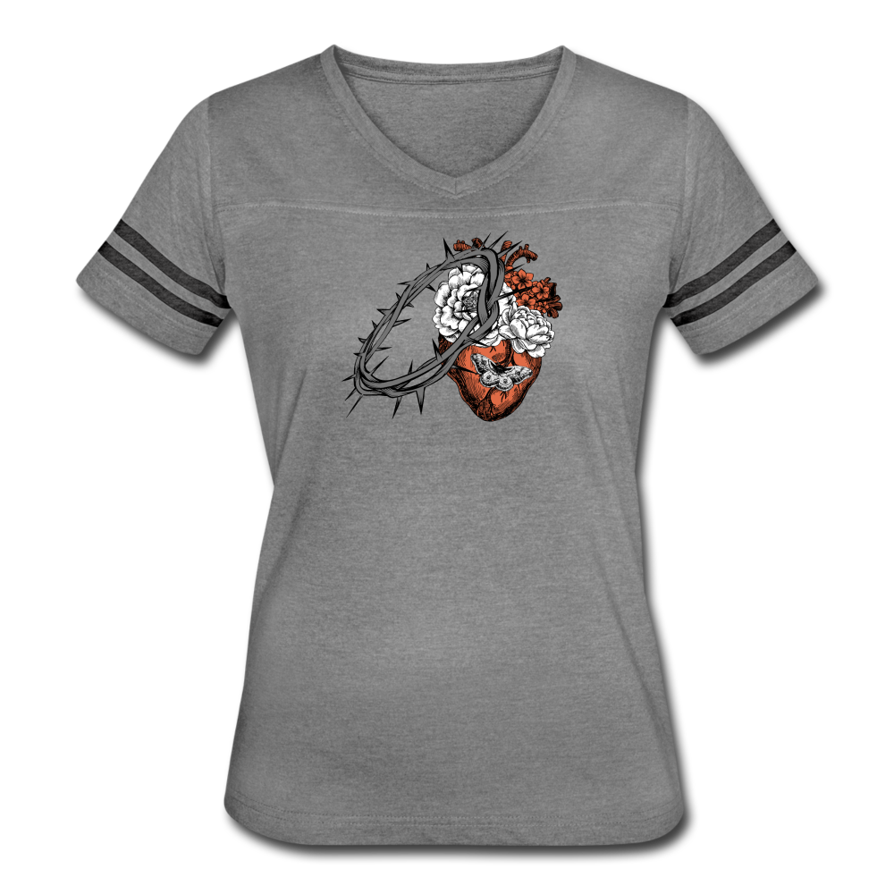 Heart for the Savior - Women’s Vintage Sport T-Shirt - heather gray/charcoal