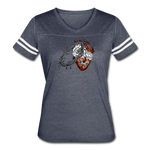 Heart for the Savior - Women’s Vintage Sport T-Shirt - vintage navy/white