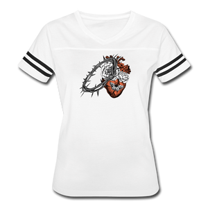 Heart for the Savior - Women’s Vintage Sport T-Shirt - white/black