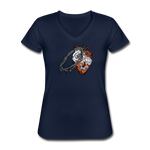 Heart for the Savior - Women's V-Neck T-Shirt - navy