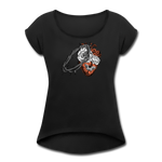 Heart for the Savior - Women's Roll Cuff T-Shirt - black